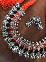 Load image into Gallery viewer, Ganesha Silver Tone Necklace Set
