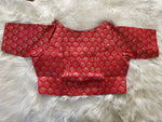 Load image into Gallery viewer, Brocade Silk Blouse -Red

