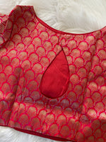 Load image into Gallery viewer, Brocade Silk Blouse -Red

