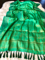 Load image into Gallery viewer, Silk Woven Green Banarasi Saree
