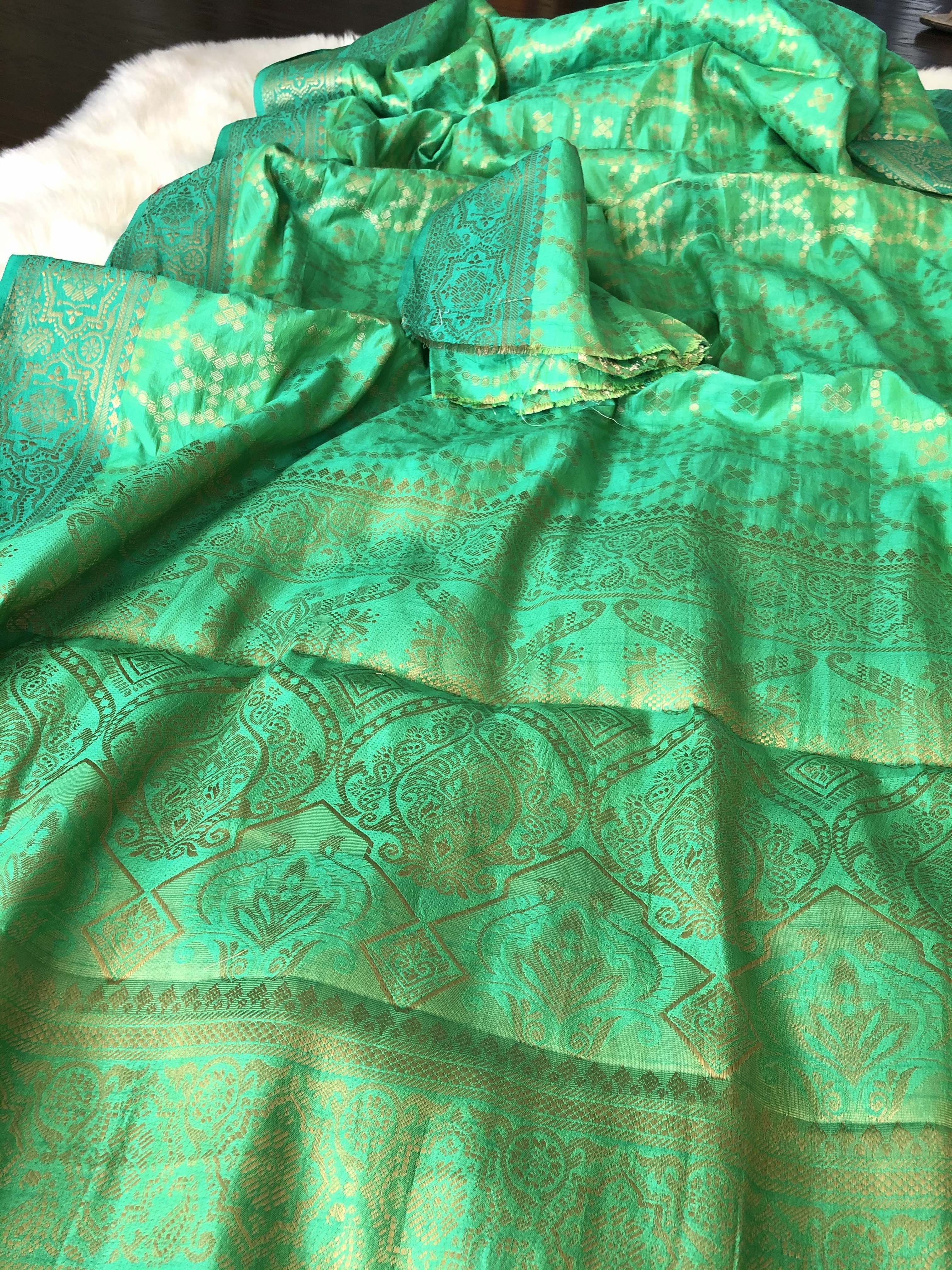 Silk Woven Green Banarasi Saree