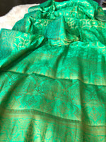 Load image into Gallery viewer, Silk Woven Green Banarasi Saree
