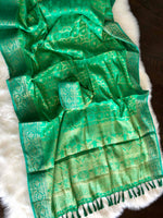 Load image into Gallery viewer, Silk Woven Green Banarasi Saree
