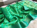 Load image into Gallery viewer, Silk Woven Green Banarasi Saree

