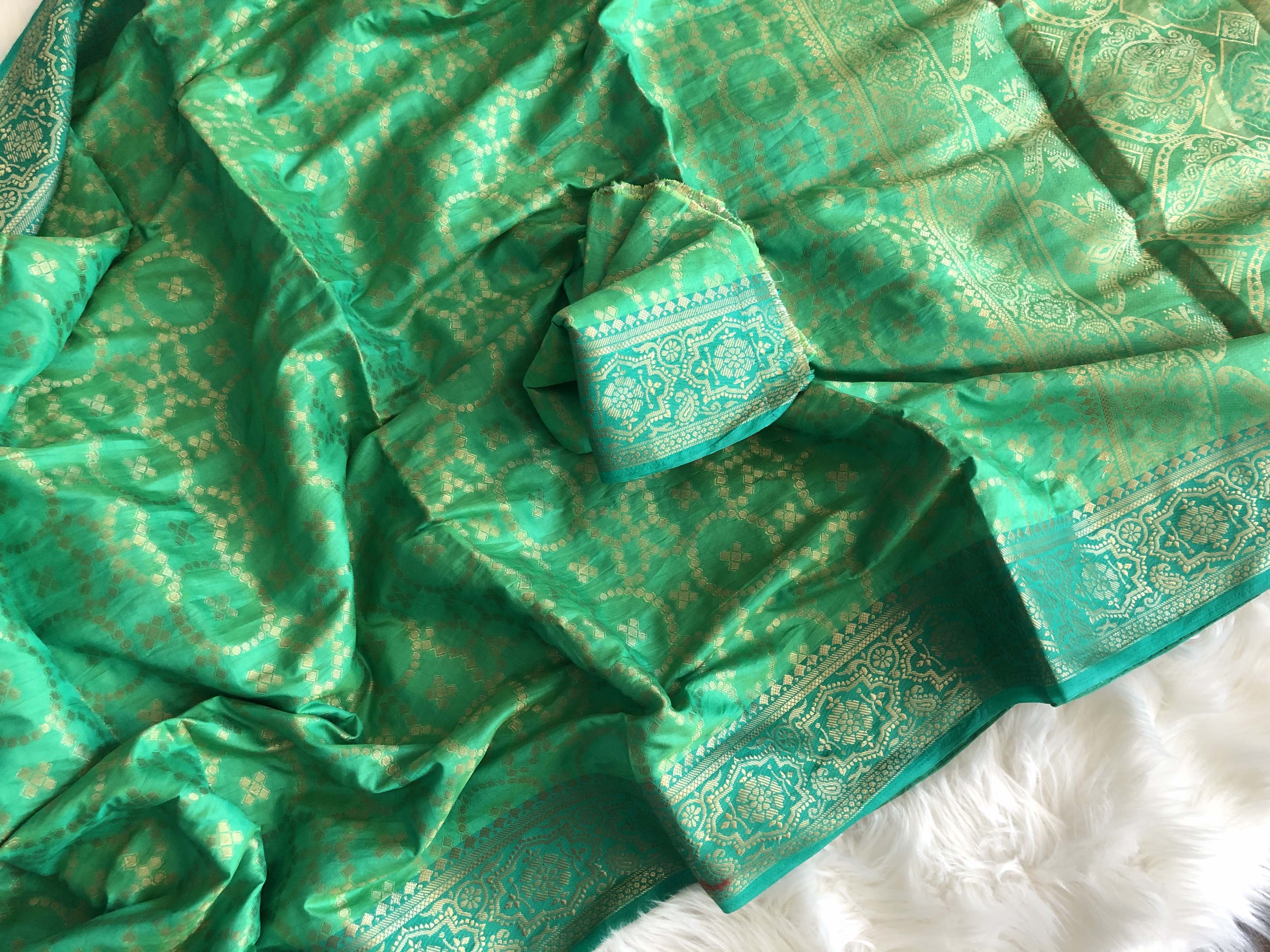 Silk Woven Green Banarasi Saree