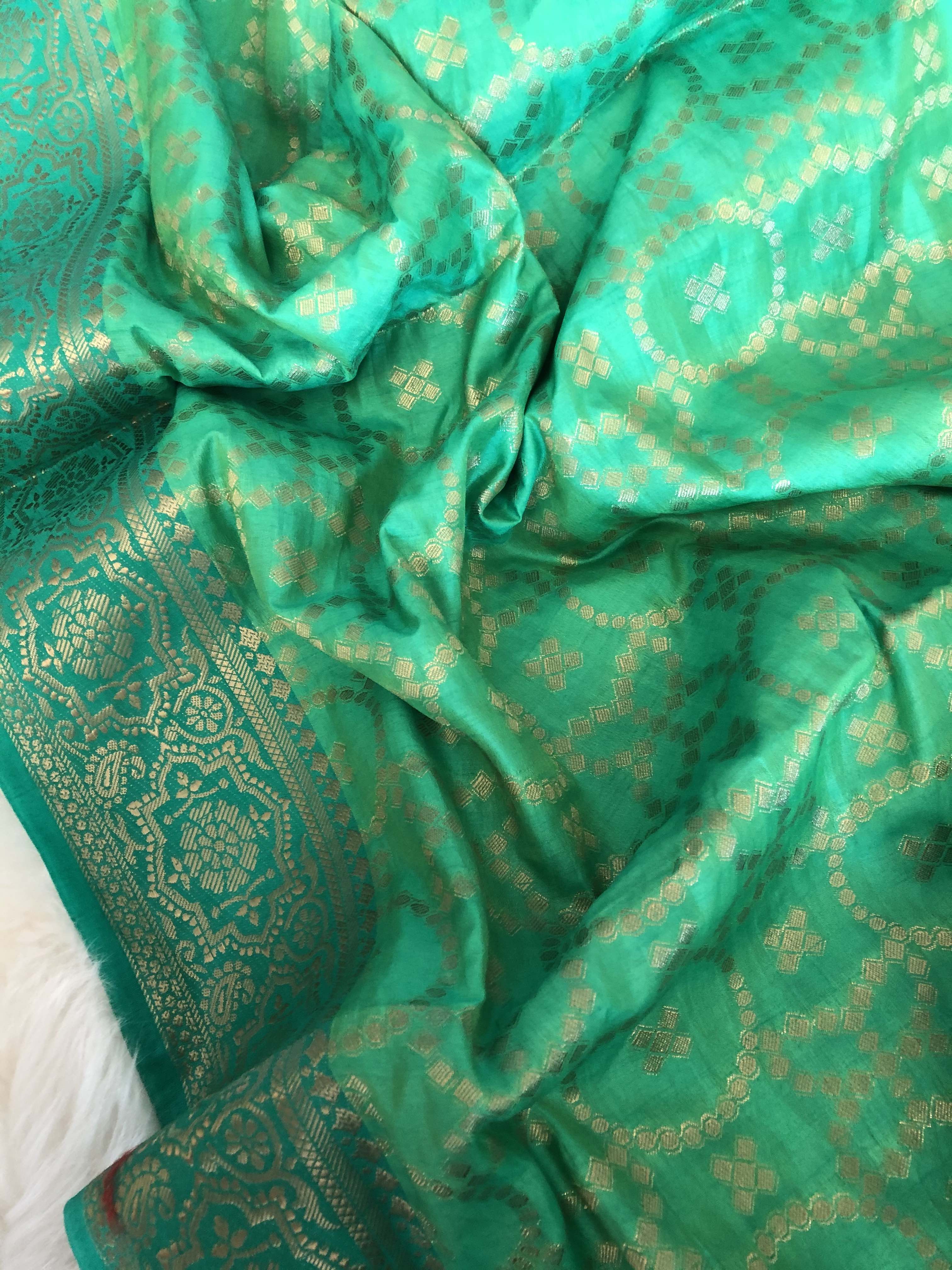 Silk Woven Green Banarasi Saree