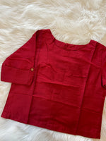 Load image into Gallery viewer, Silk Croptop Blouse - Deep Red
