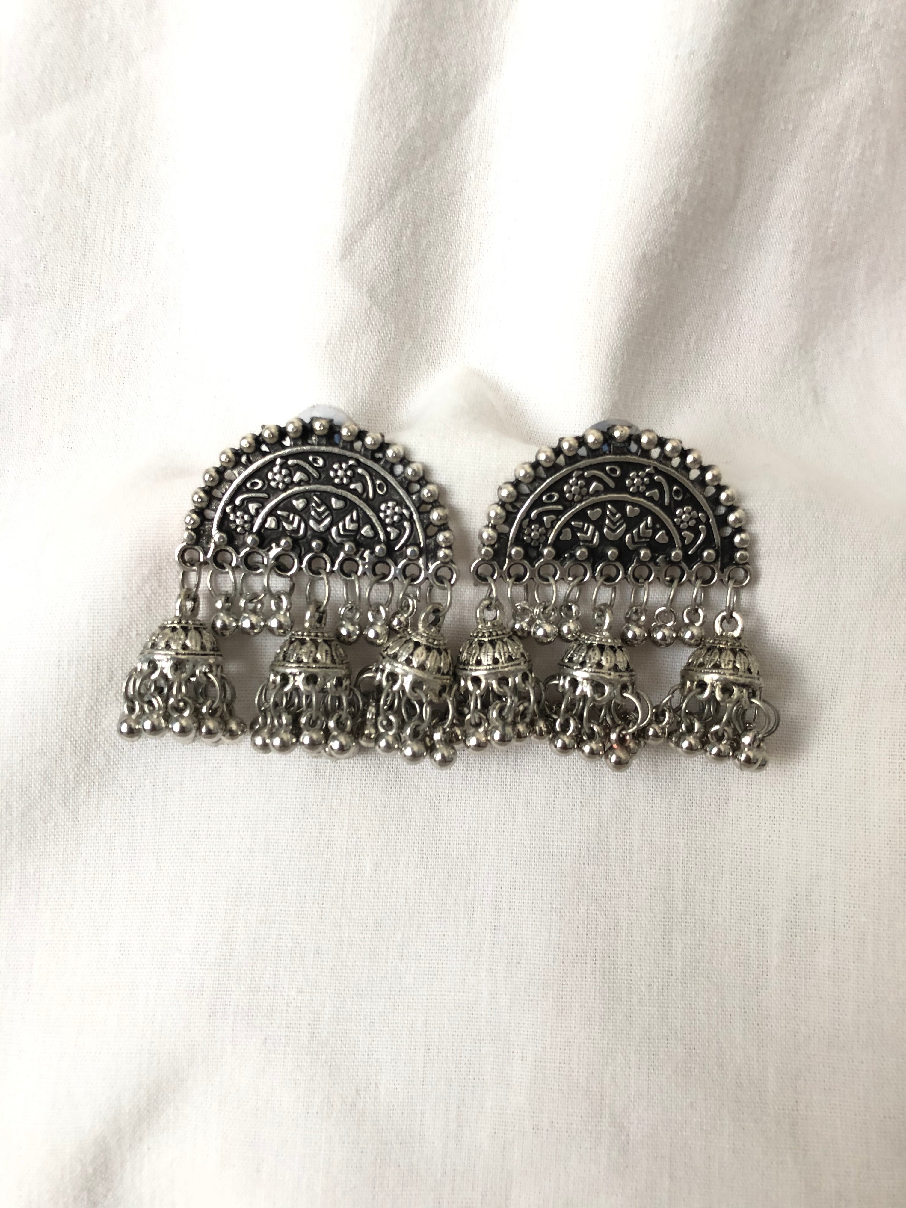 Chaand (half moon) Jhumka Earrings