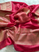 Load image into Gallery viewer, Silk Linen Saree - Pink
