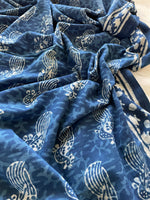 Load image into Gallery viewer, Cotton Block Print Bagru Saree - Indigo
