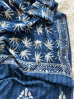 Load image into Gallery viewer, Cotton Block Print Bagru Saree - Indigo
