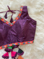 Load image into Gallery viewer, Silk Mirrorwork Tassle Blouse - Burgundy

