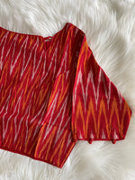 Load image into Gallery viewer, Ikkat Cotton Blouse - Orange Red
