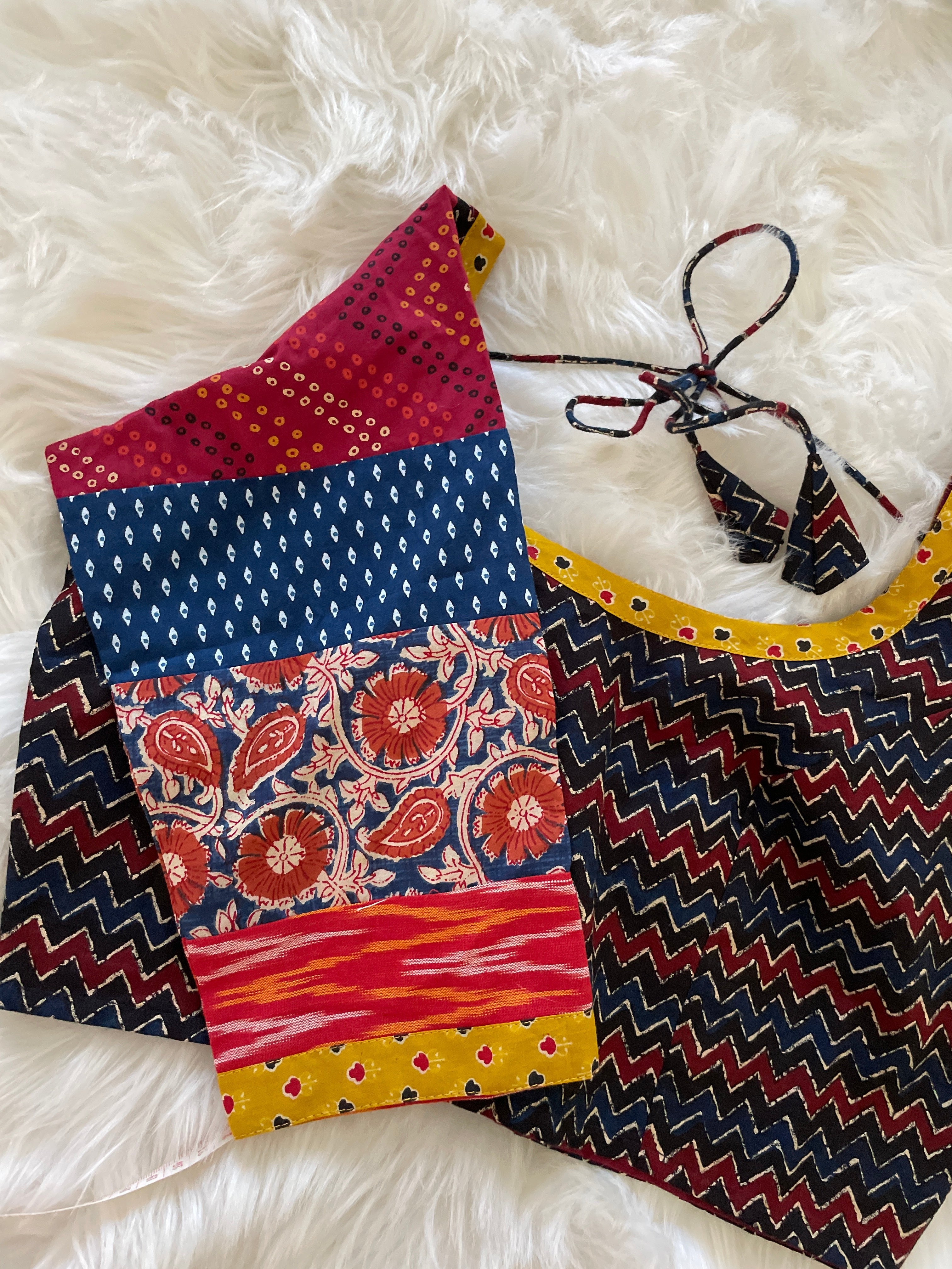 Block Print Cotton Blouse - Patchwork