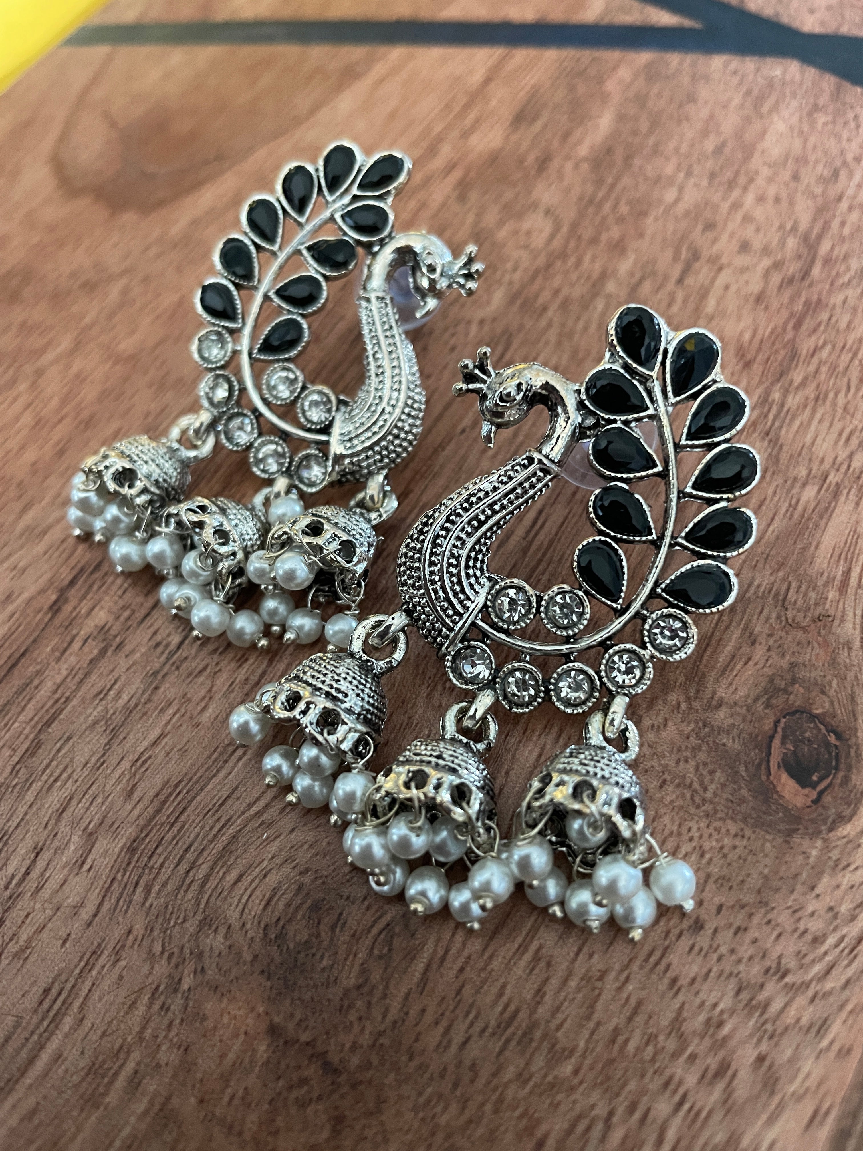 Peacock Jhumka Earrings