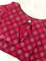 Load image into Gallery viewer, Block Print Cotton Blouse - Maroon
