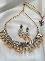 Load image into Gallery viewer, Mirror Necklace Set - Yellow Stones
