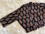 Load image into Gallery viewer, Block Print Cotton Croptop Blouse - Black
