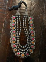 Load image into Gallery viewer, Kundan Long Necklace Silver Polish
