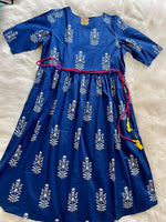Load image into Gallery viewer, Cotton Block Print Dress - Indigo Blue
