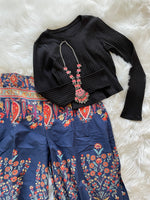 Load image into Gallery viewer, Printed Cotton Palazzo - Navy
