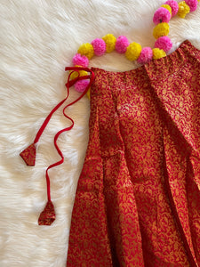 Brocade Silk Skirt - Red