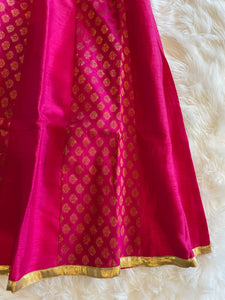 Brocade Silk Panel Skirt - Pink