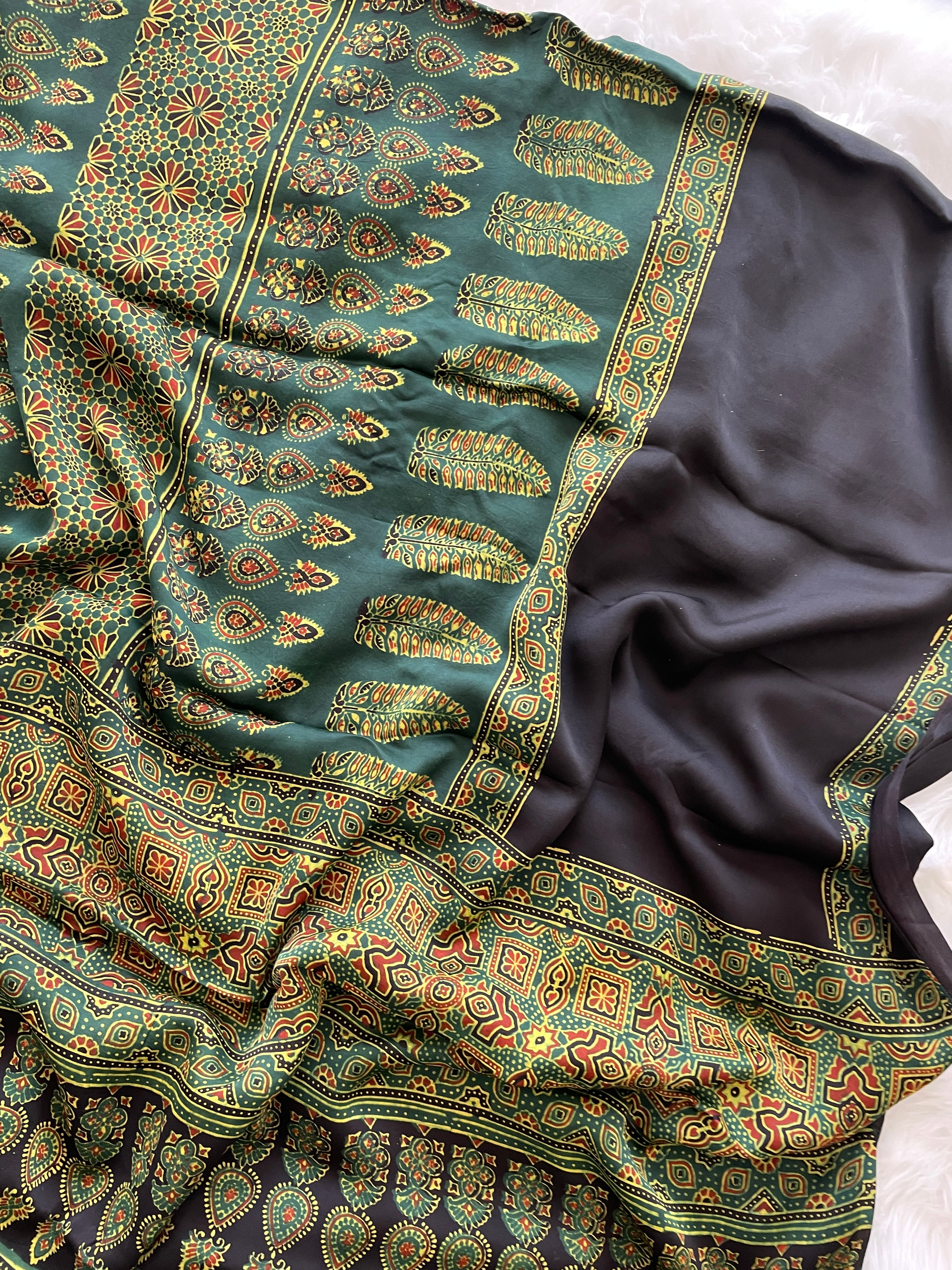 Block Print Ajrakh Modal Silk