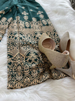 Load image into Gallery viewer, Party Palazzo Gold Print - Bottle Green
