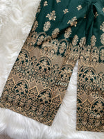 Load image into Gallery viewer, Party Palazzo Gold Print - Bottle Green
