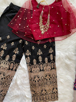 Load image into Gallery viewer, Party Palazzo Gold Print - Black
