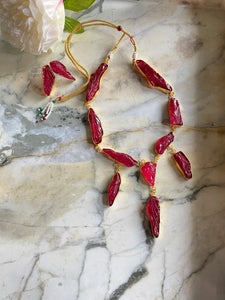 Contemporary Glass Set - Pomegranate Red