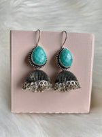 Load image into Gallery viewer, Stone Jhumka Earrings - Turquoise
