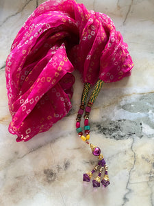 Chiffon Necklace Scarf - Pink