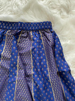 Load image into Gallery viewer, Silk Gold Print Skirt - Cobalt Blue
