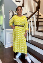 Load image into Gallery viewer, Cotton Dress - Lime Yellow
