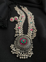 Load image into Gallery viewer, Long Saaz Necklace Antique Silver
