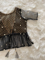 Load image into Gallery viewer, Brocade Silk Kurti Blouse - Black
