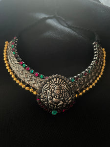 Vajrateek Necklace Dual tone Polish- Ganesh