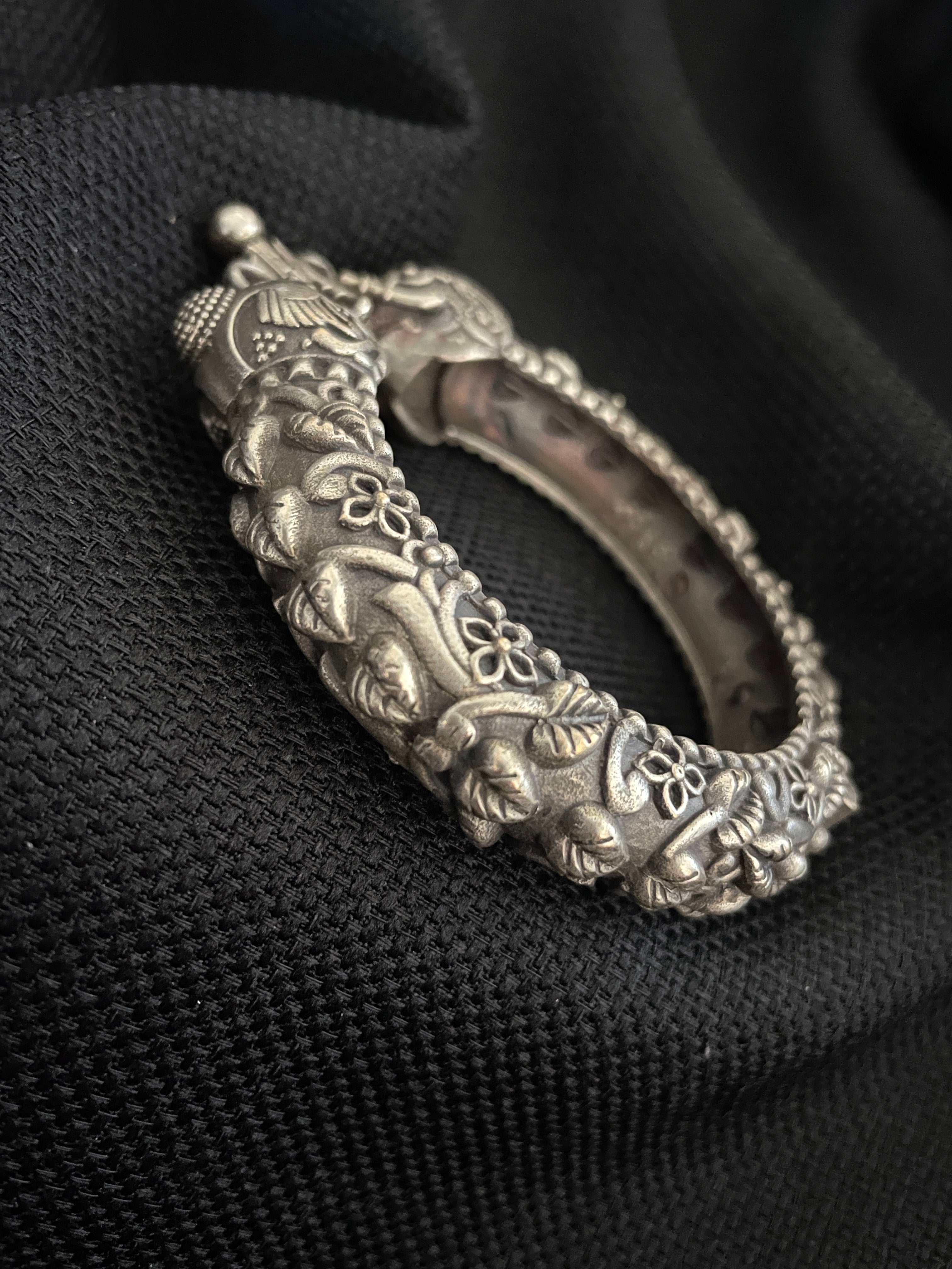 Antique German Silver Elephant Cuff