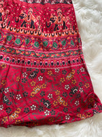 Load image into Gallery viewer, Wraparound Block Print Skirt - Red
