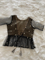 Load image into Gallery viewer, Brocade Silk Kurti Blouse - Black
