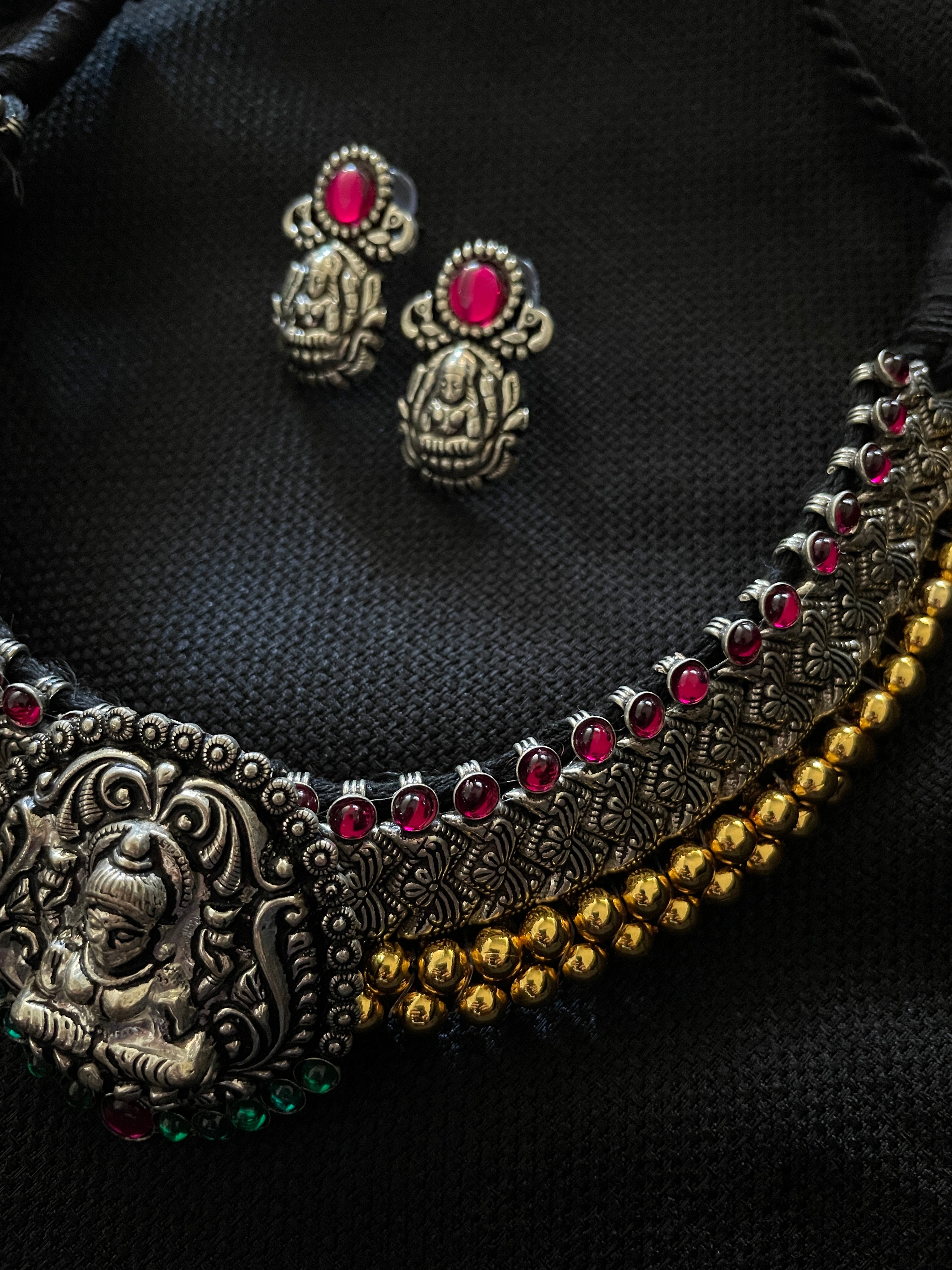 Vajrateek Necklace Dual tone Polish- Lakshmi