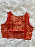 Load image into Gallery viewer, Brocade sleeveless Blouse - Red
