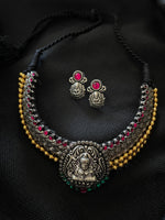 Load image into Gallery viewer, Vajrateek Necklace Dual tone Polish- Lakshmi
