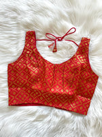 Load image into Gallery viewer, Brocade Sleeveless Blouse - Red
