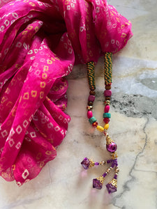 Chiffon Necklace Scarf - Pink