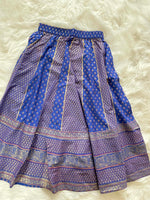 Load image into Gallery viewer, Silk Gold Print Skirt - Cobalt Blue
