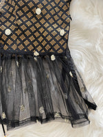 Load image into Gallery viewer, Brocade Silk Kurti Blouse - Black
