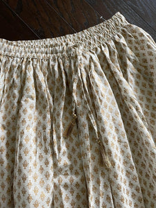 Gold Printed Skirt - White